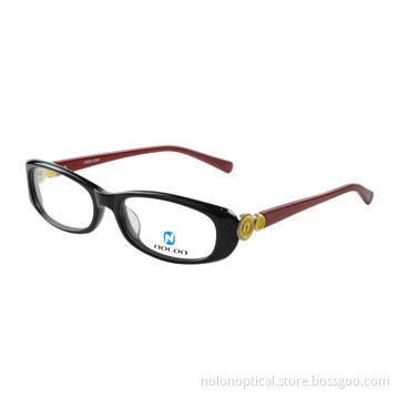 Acetate optical frames, high quality with fashionable design in black with red